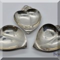 S05. Set of 3 Tiffany & Co, sterling silver leaf shaped candy dishes. 3.5”w - $225 